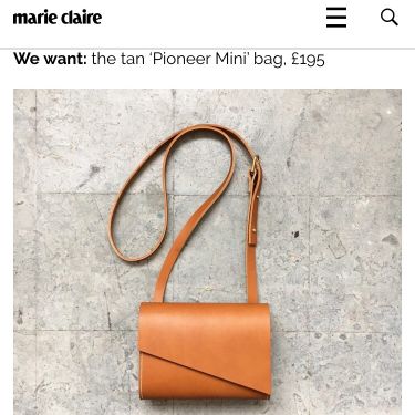 The CARV mini leather cross body bag in Marie Claire publication