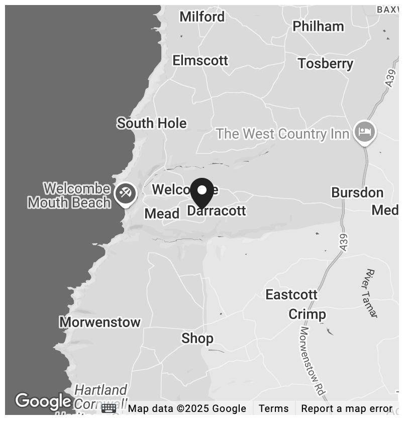 Map showing the location of the CARV studio in Devon